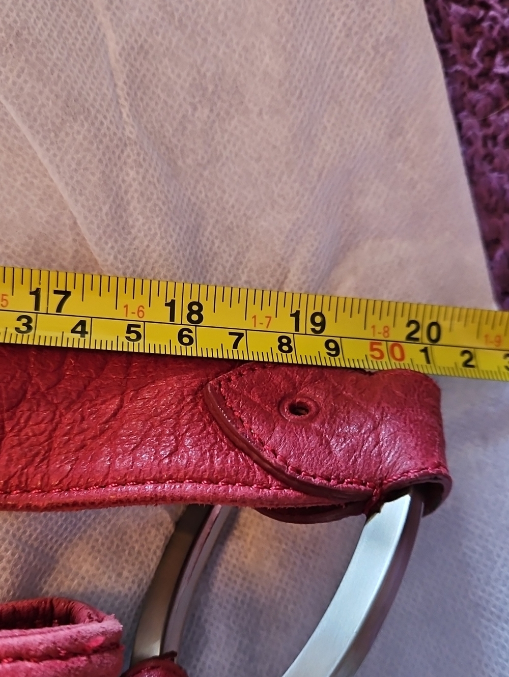 Tignanello Red Leather Shoulder Bag - Picture 7 of 8